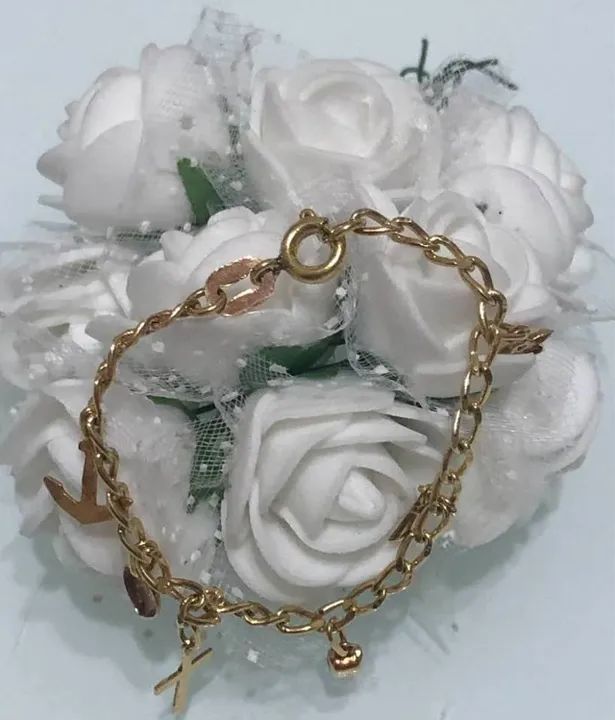 Pulseira chapeada a ouro 18 de crianca (nova) 11cm.  - Foto 2