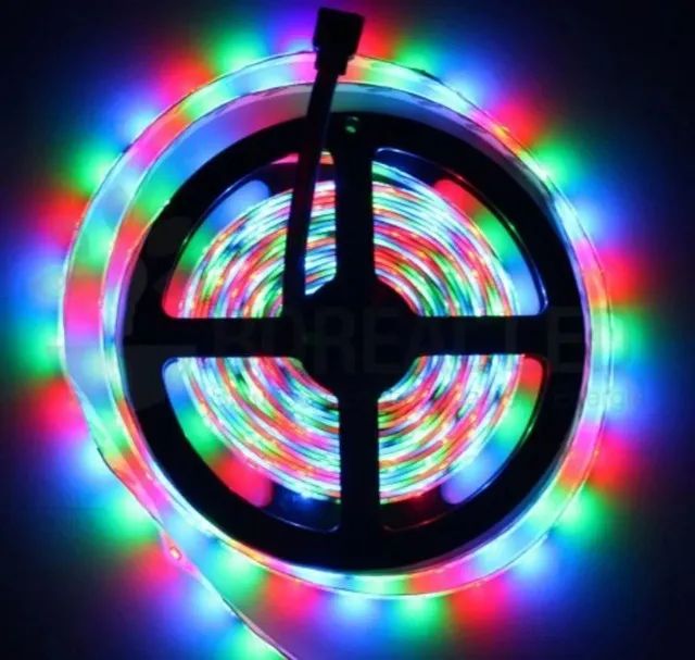 Fita  Faixa De Led Strip 5m 12w 5v C/controle Rgb5050 Coba