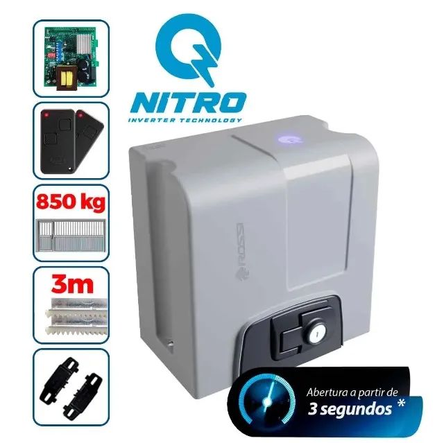 Kit Motor de Portão Eletrônico Semi Industrial Rossi DZ4 Nitro 850Kg Ultra Rápido - Foto 2