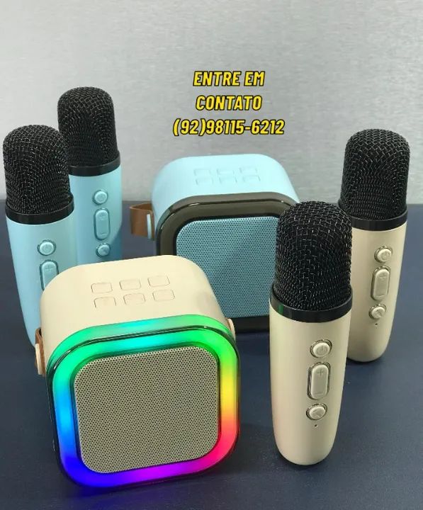 Caixa de Som Profissional Karaokê e Microfone - Sem Fio Bluetooth - Entrega 9h as 22h - Foto 4