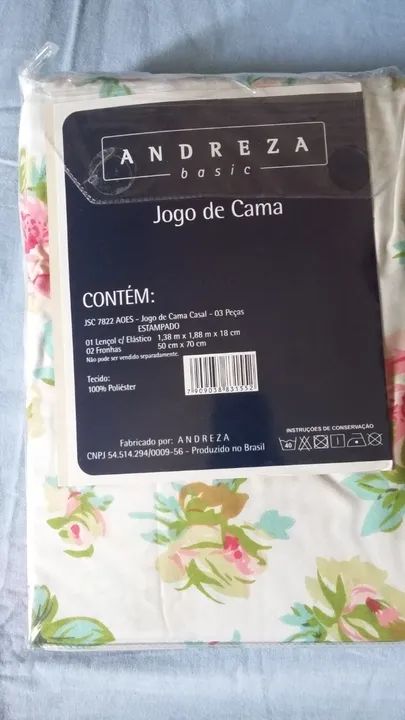 Jogo de cama de casal 150 fios - novo - Foto 5