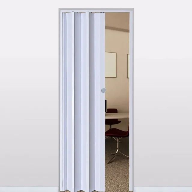 Porta Pvc Sanfonada 90cm Branca, Bege e cinza