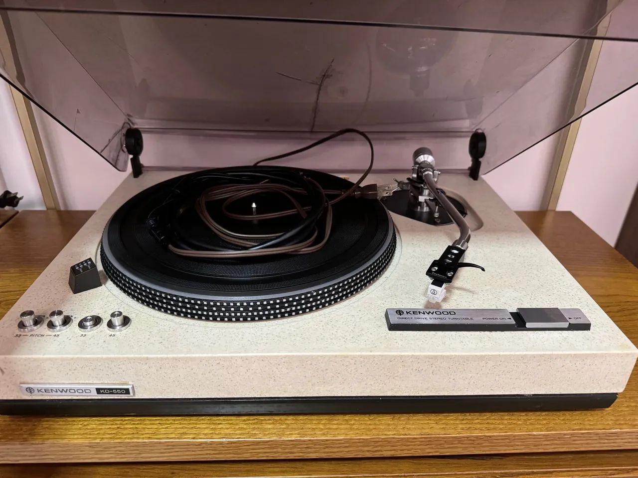 Toca discos Kenwood , braço Microseiki original e cabo RCA destacável - Foto 3