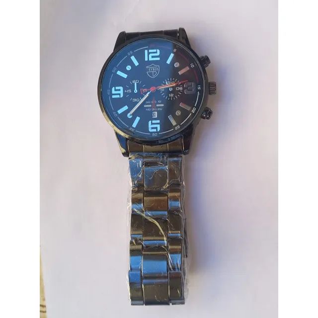 Relógio de pulso de quartzo em aço inoxidável masculino - Foto 5