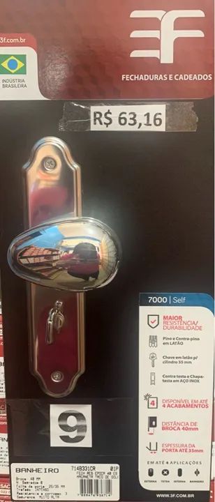 FECHADURA ÉPOCA BANHEIRO INOX OU EXTERNA 