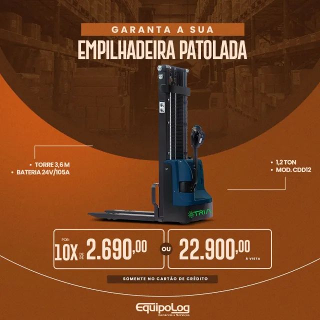 Empilhadeira Patolada Nova Eletrica  modelo CDD12 