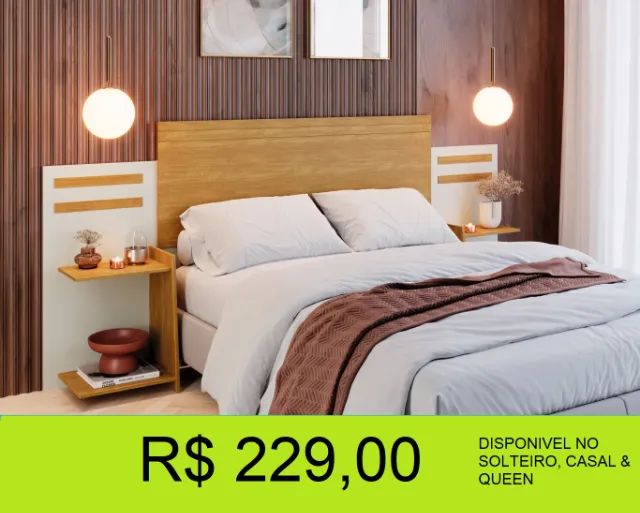 Cabeceira multi medidas 100% MDF 4 Prateleiras extensas - Foto 4