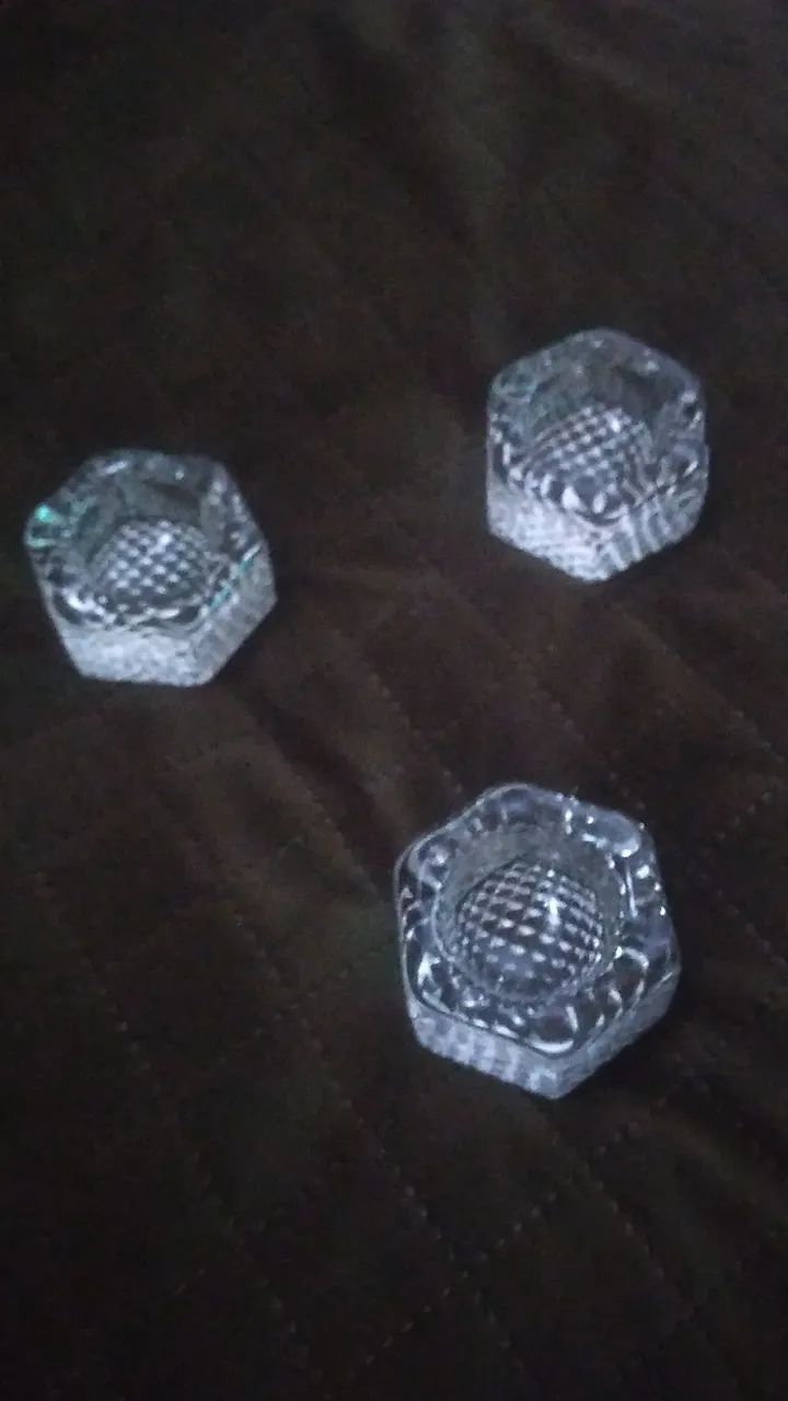 Trio de cinzeiros de cristal - Foto 2