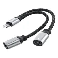 Cabo Adaptador Para iPhone Duplo + P2 Áudio Fone - Foto 2