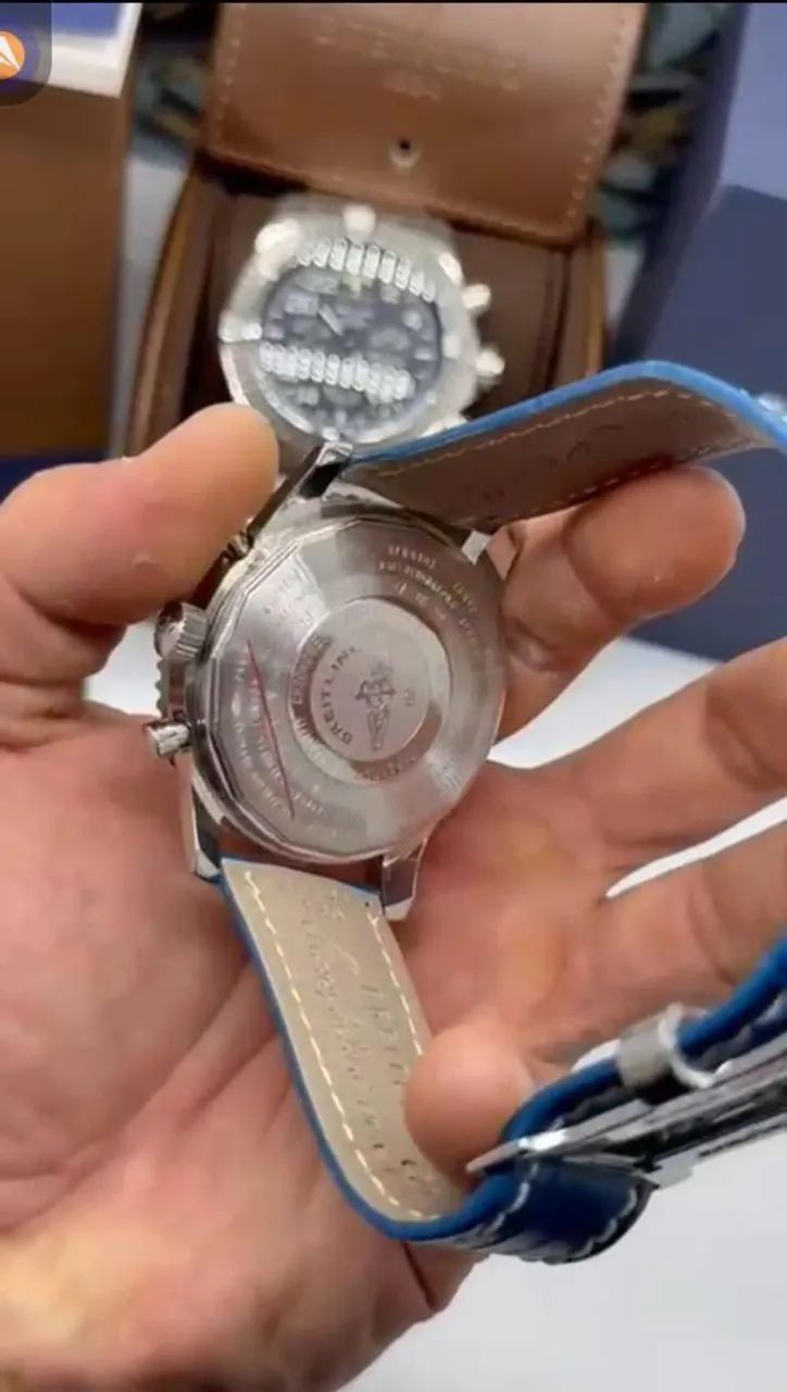 Relógio Estilo Breitling Navitimer em Aço Inoxidável e Couro - Foto 4