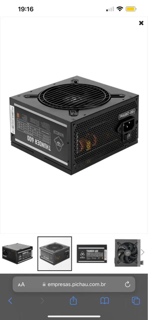 Fonte Mancer Thunder 600W 80 Plus - Potência e eficiência para seu setup! - Foto 2