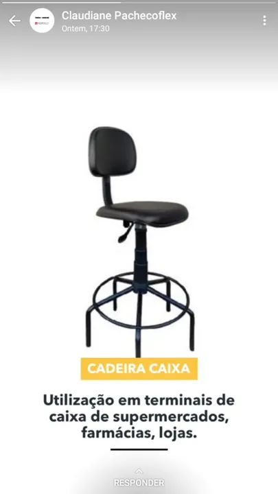 CADEIRA CAIXA E BANQUETA ALTA COURO PRETO PRONTA ENTREGA * LOJA  - Foto 2