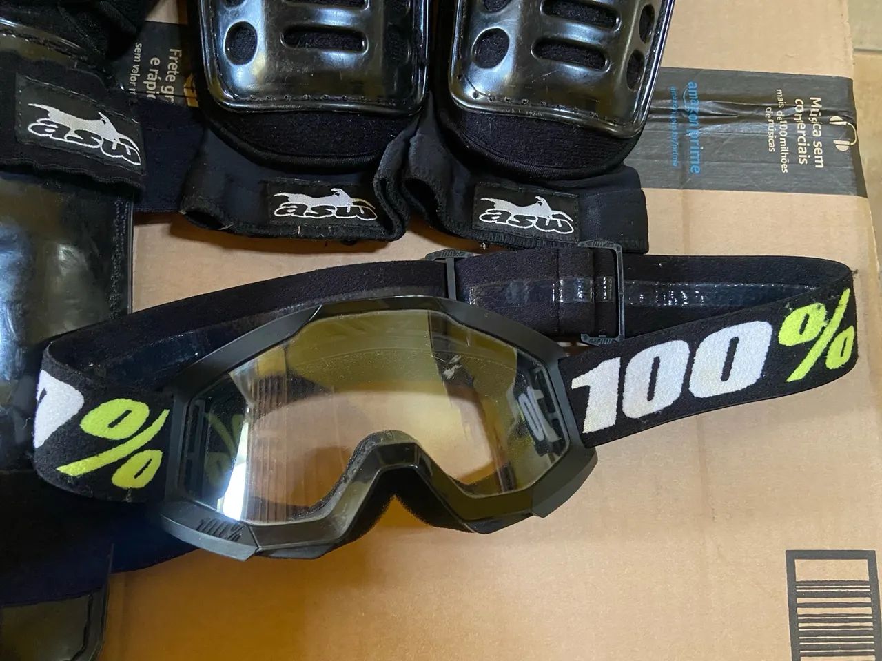 Caneleira cotoveleira e óculos motocross  - Foto 4