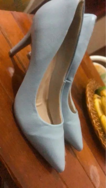 Scarpin azul bebê via Marte 