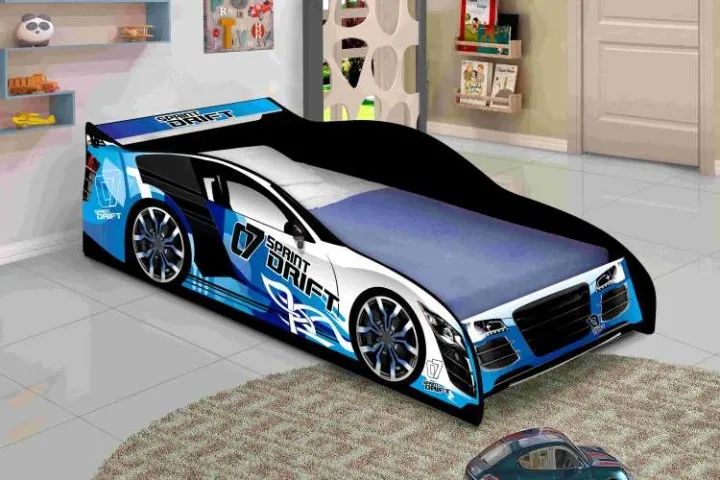 Cama Infantil Carro Drift Azul J.A Moveis - Entrega Rápida! 