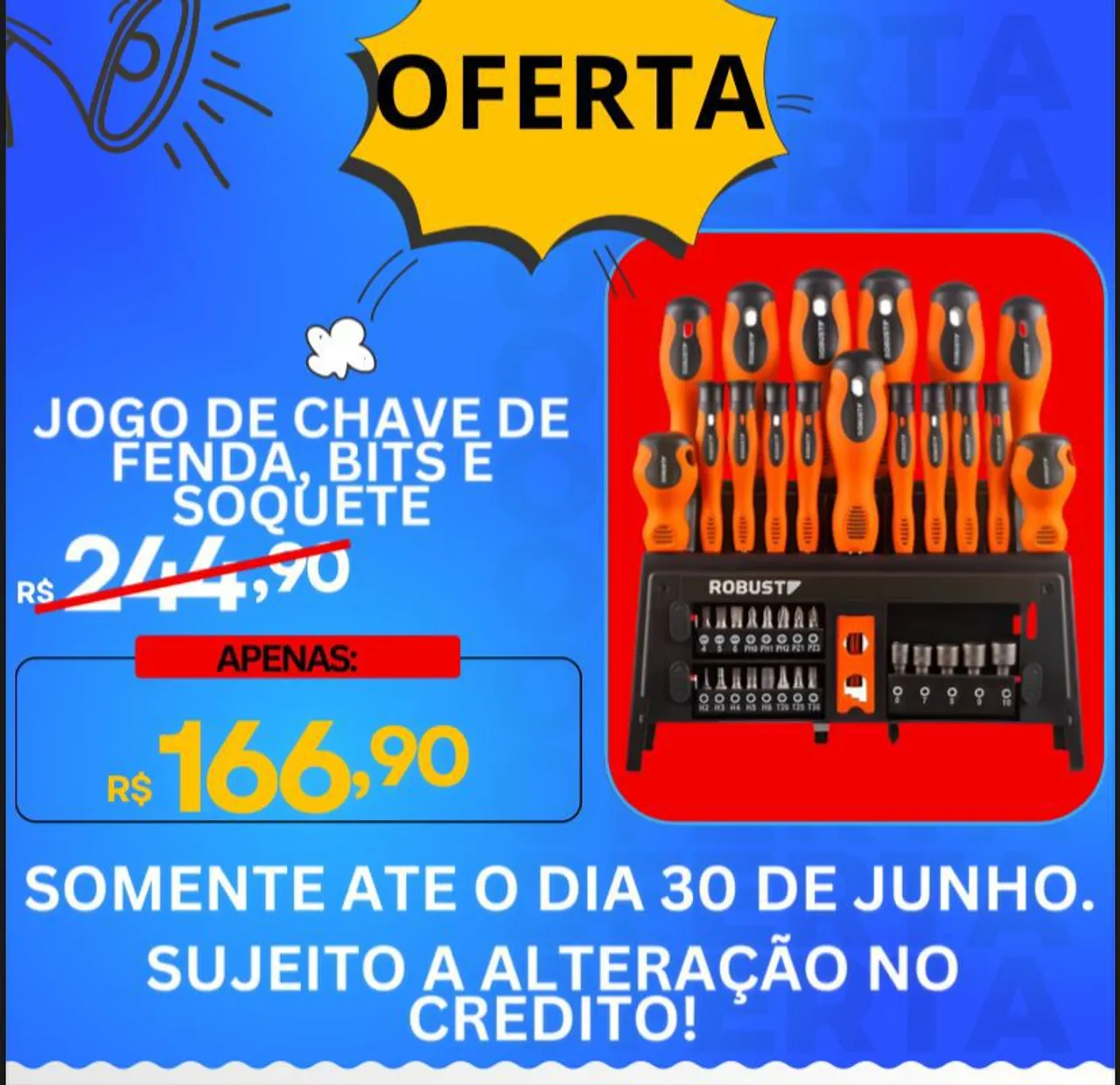 Jogo de Chave de Fenda, Bits e Soquete - Oferta!