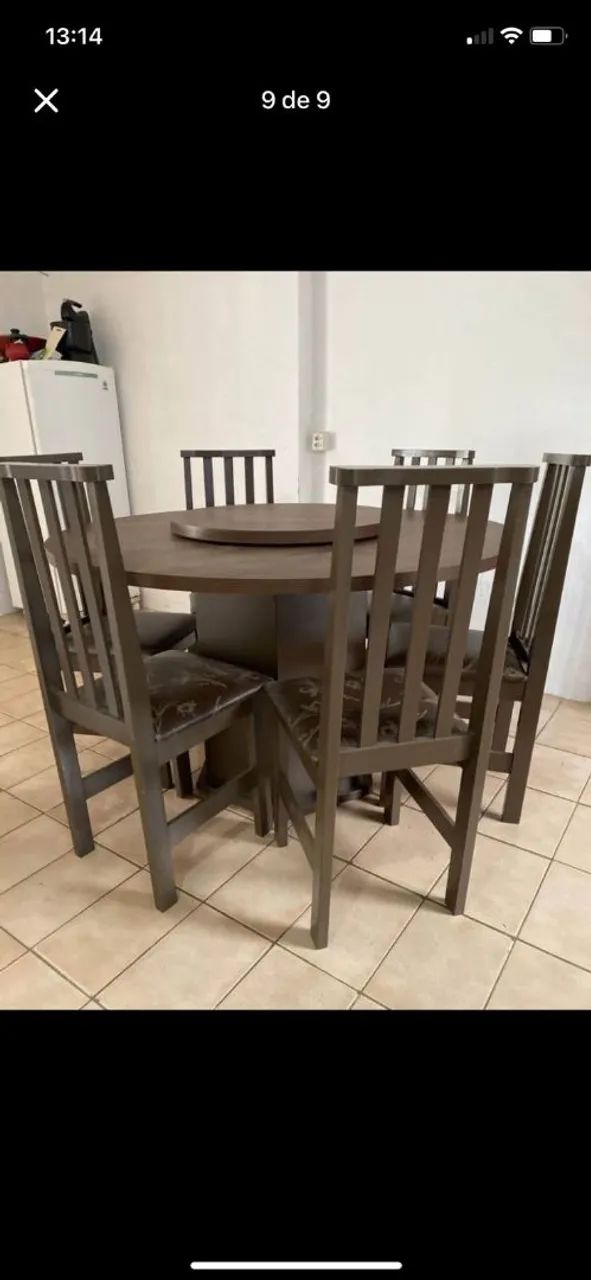 Mesa giratória de 6 cadeiras 