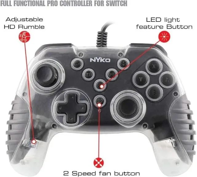 Nintendo Switch NYKO LED refrigerado Por Ventilador Com fio USB Controlador de Feedback - Foto 2