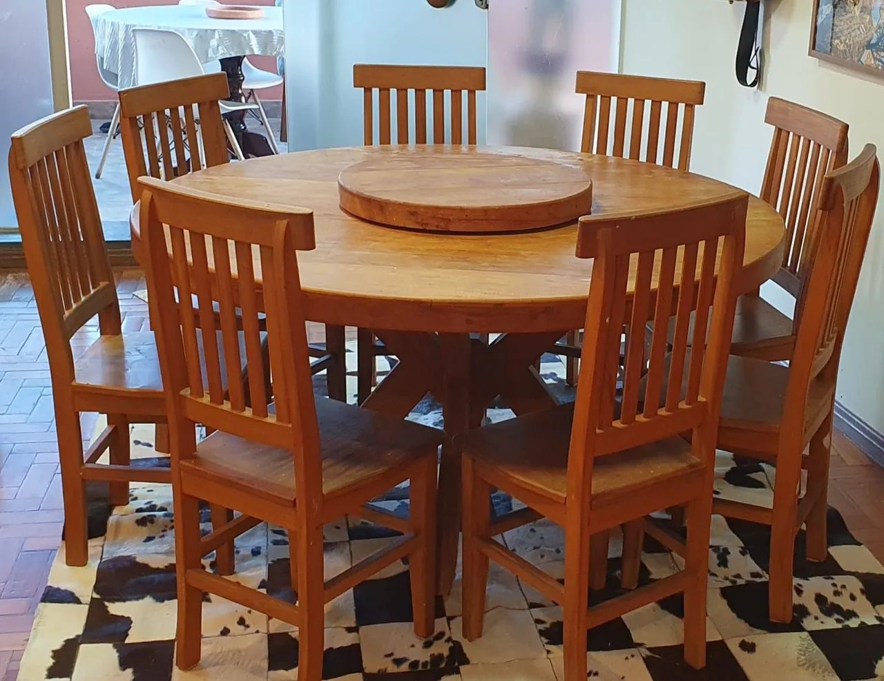 Rustic Pink Peroba Round Table 150cm64520807017601124