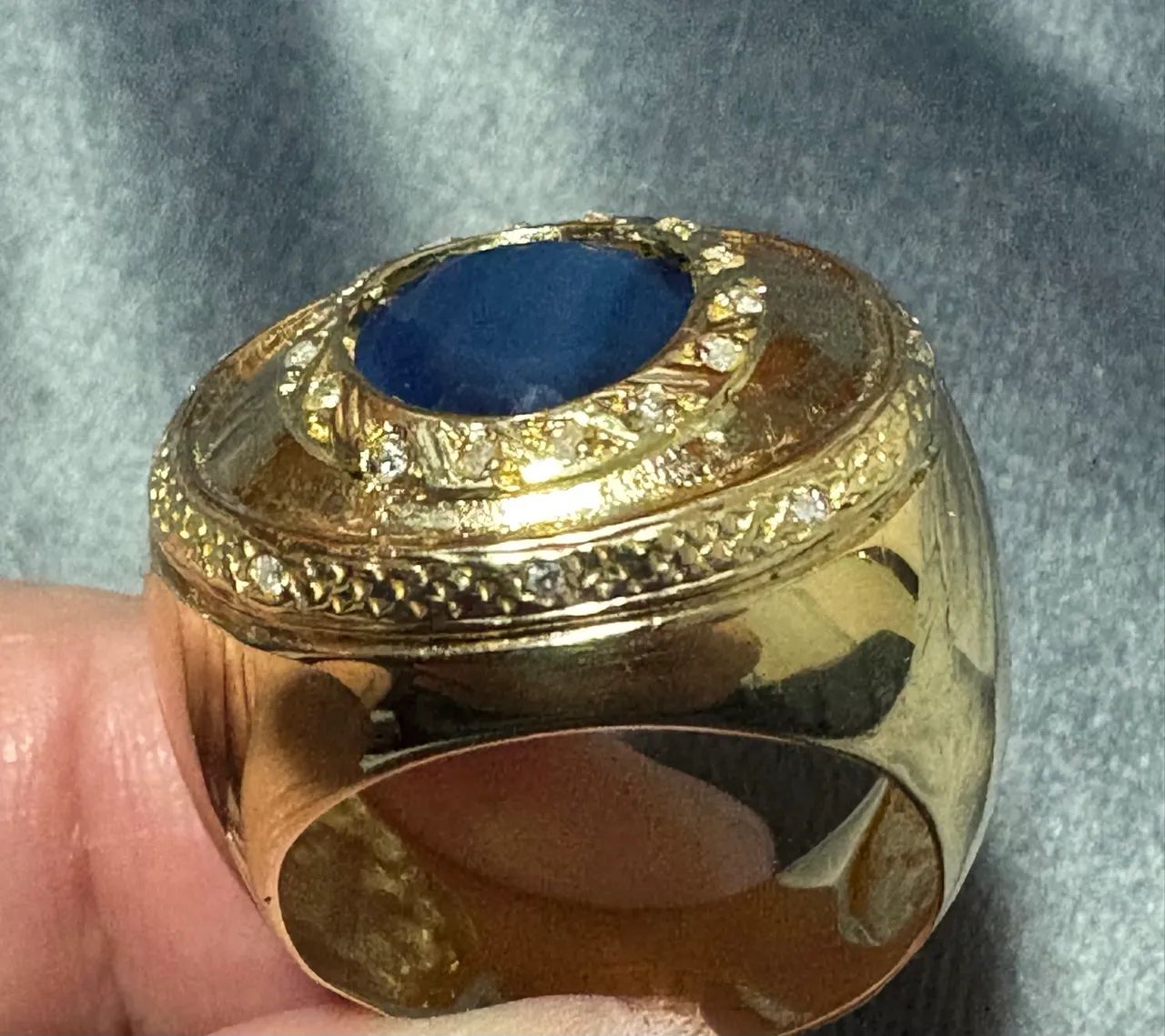 Anel ouro 18k grande olho grego - Foto 5