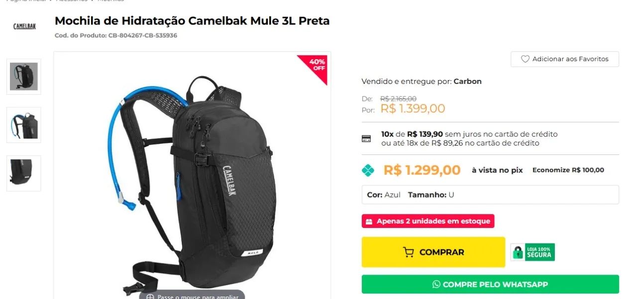 Mochila de Hidratação Camelbak - Foto 3