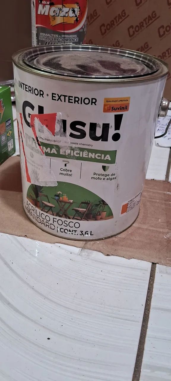 Tinta Acrílica Fosca Glasu 3,6L - Interior/Exterior
