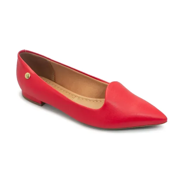 Sapatilha Vizzano Salto Baixo Bico Fino Pelica 1206.261 Vermelho