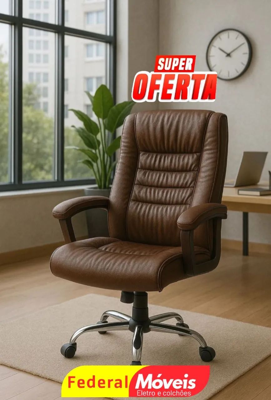 Cadeira Giratória Presidente Luxo - Qualidade e conforto no dia a dia!