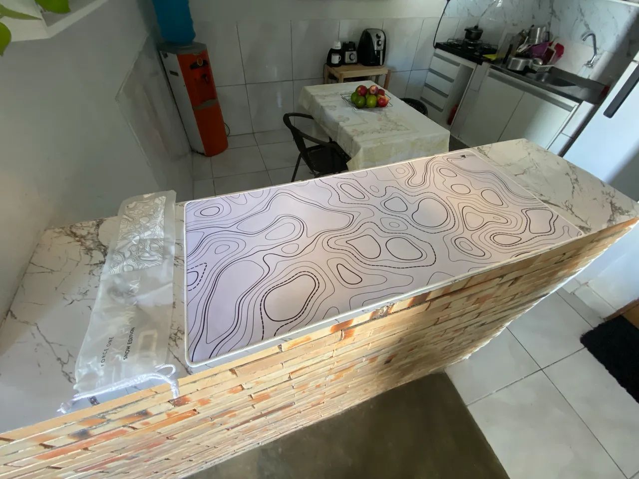 Mousepad Gamer Force One Skyhawk XXL - Branco 90x40 - Foto 2