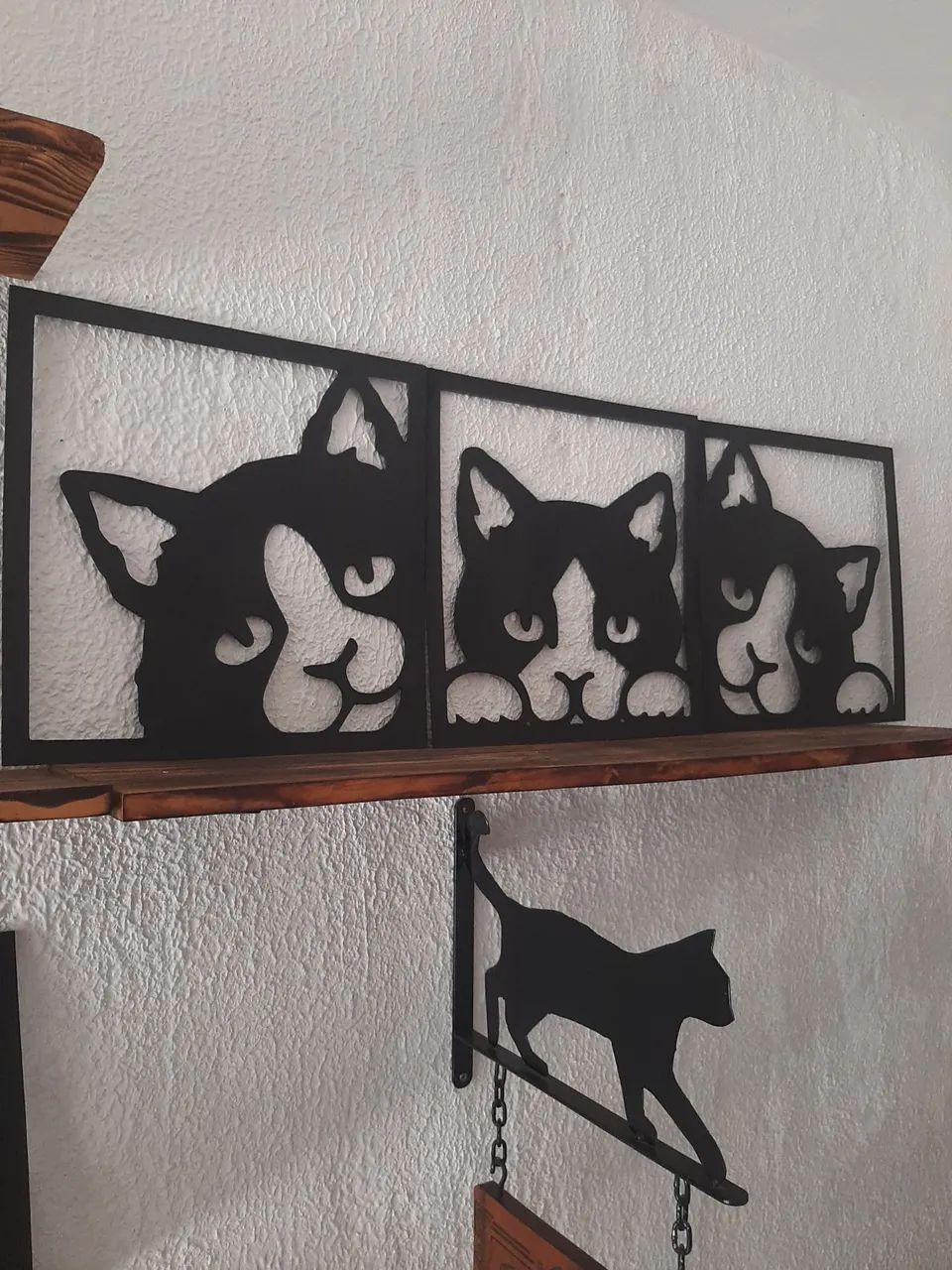 Conjunto 3 quadros Gatos 