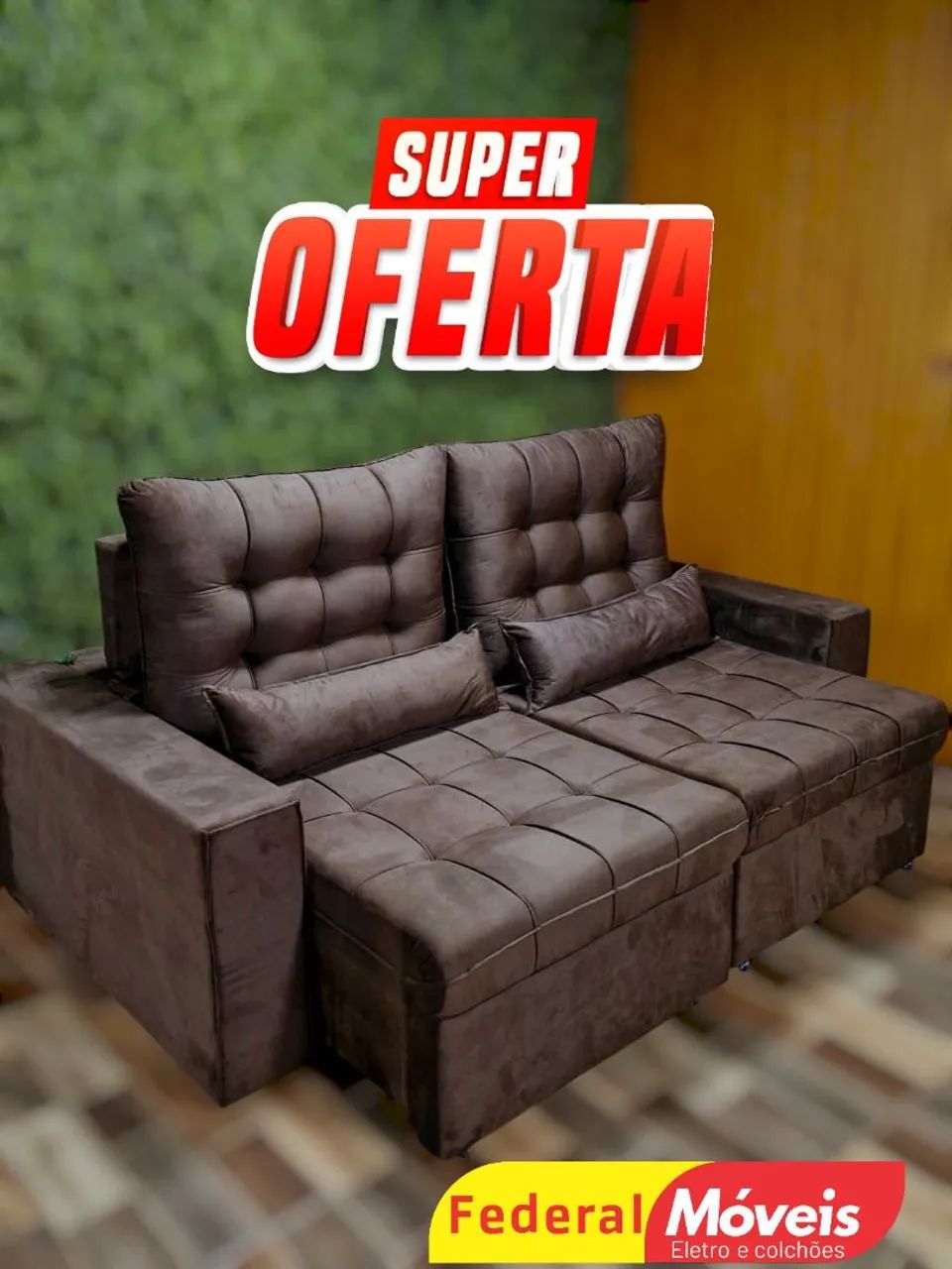 Sofá Retrátil e Reclinável 2,00m D33 Lindo - Oferta Especial 