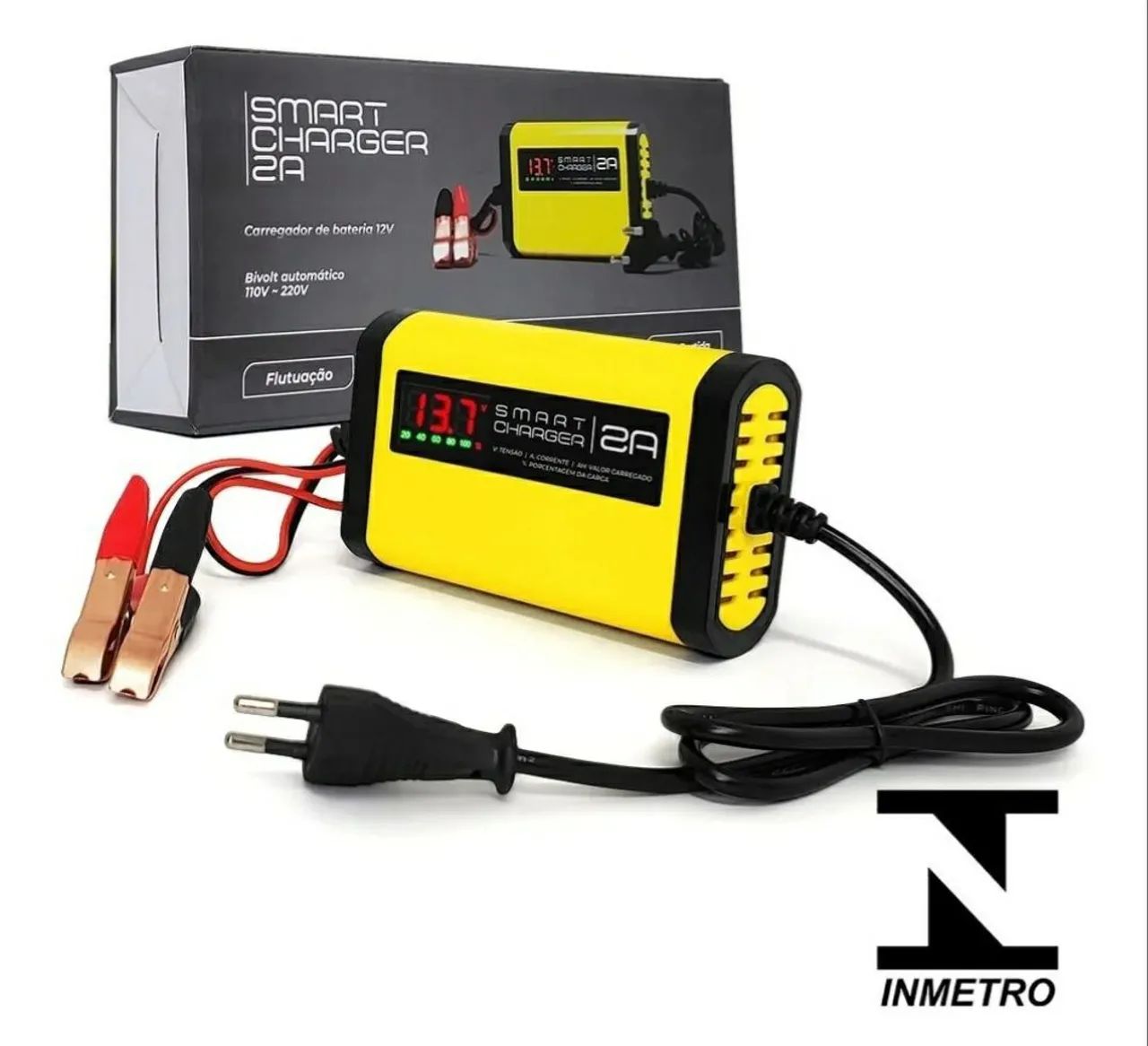 Carregador de Bateria Para Moto e Carro 12V - Foto 2