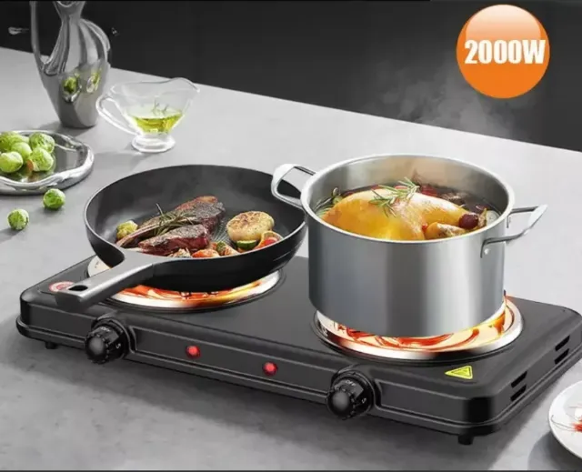 Fogão Cooktop Elétrica 2 Bocas 110v preto