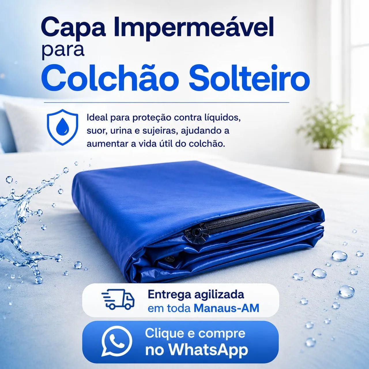 Capa Impermeável para Colchão Solteiro e Casal