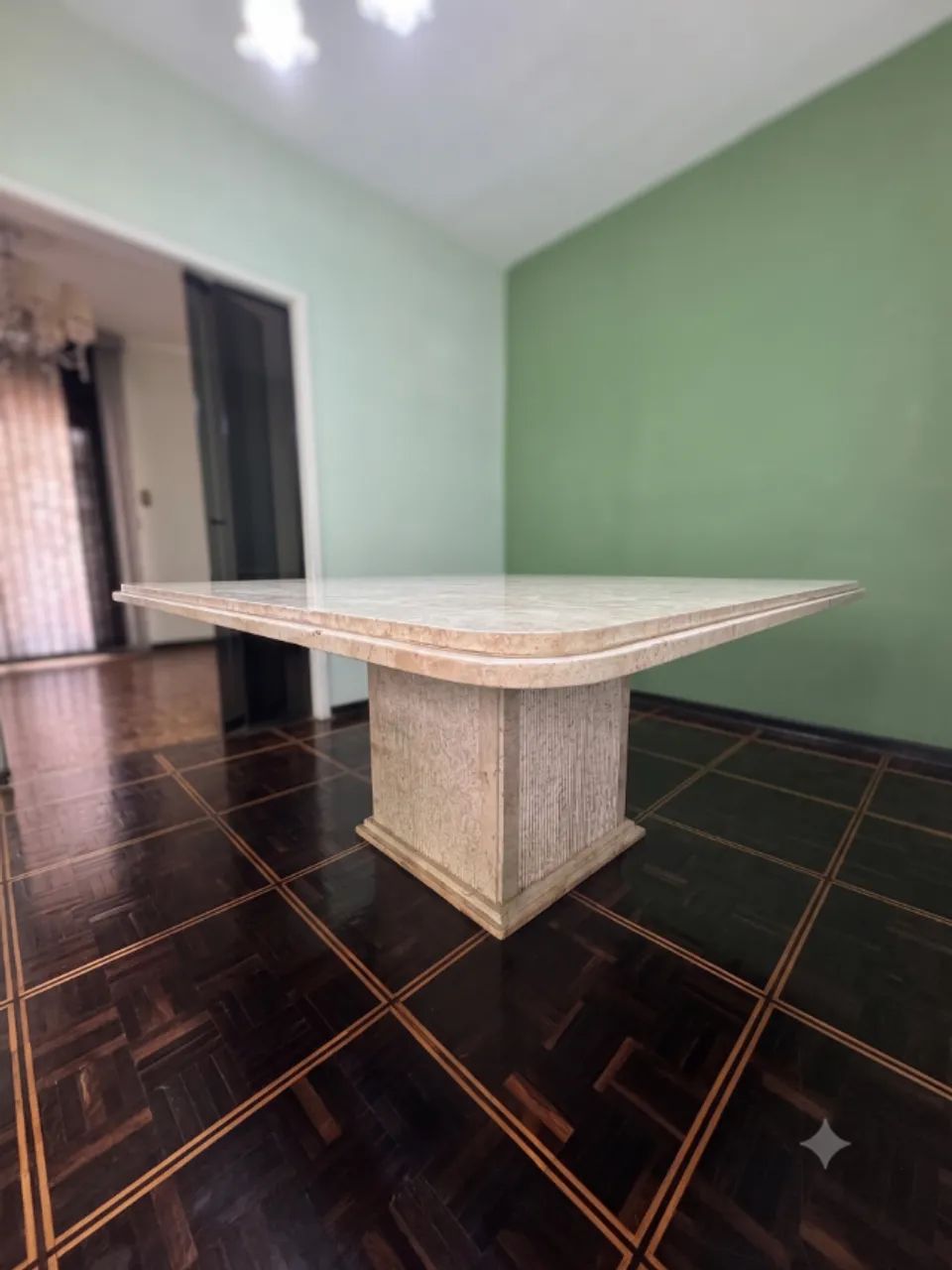 Mesa de Jantar Quadrada Mármore Travertino - Foto 5