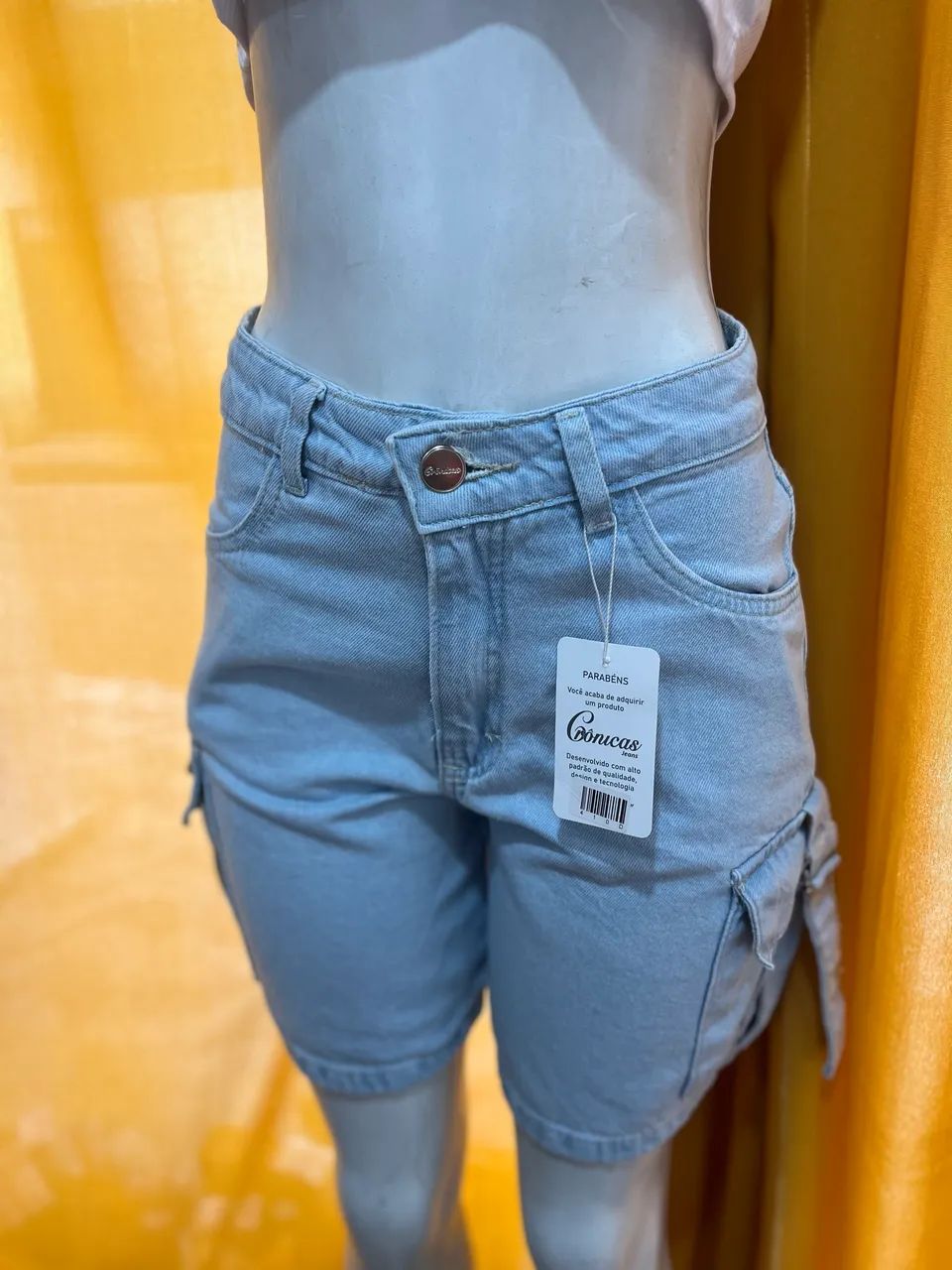 shorts jeans feminino crônica  - Foto 4