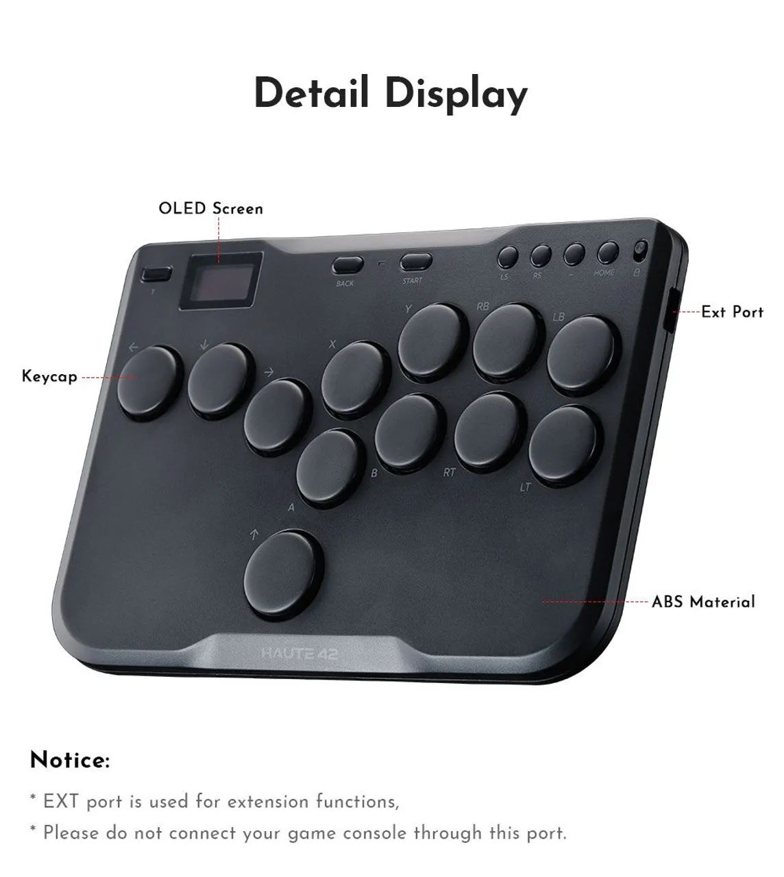 Controle Arcade Haute42 Cosmox Mini Hitbox Leverless PS5, PS4