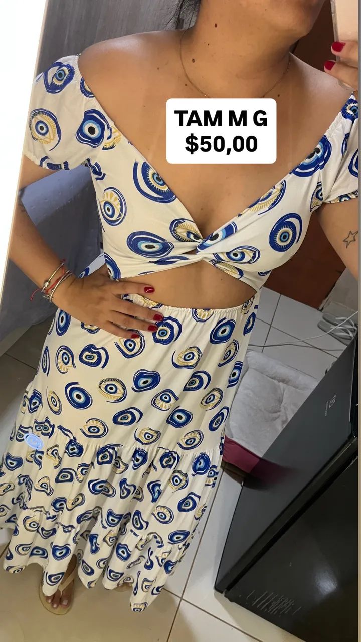 Bazar da Anne cropped calça vestidos  - Foto 5