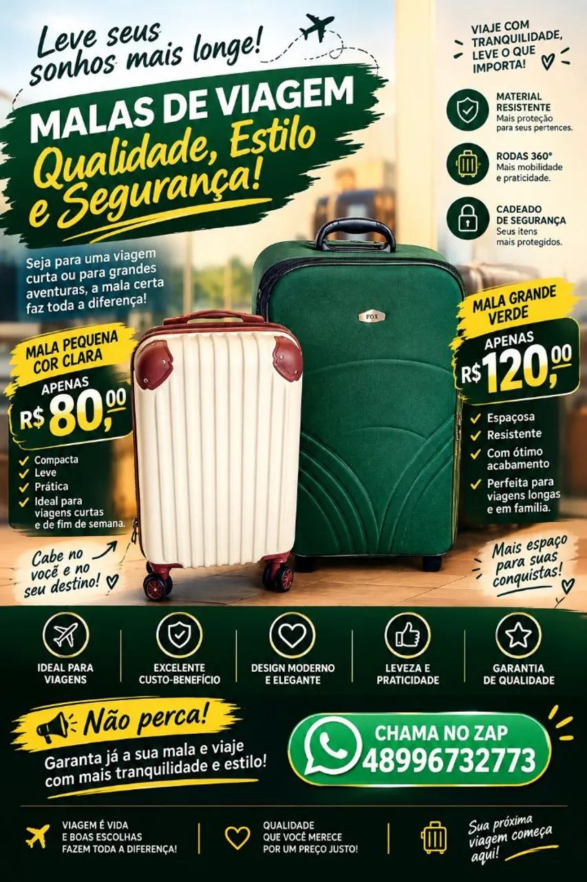 Malas seminovas mas em perfeito estado de conservação!
