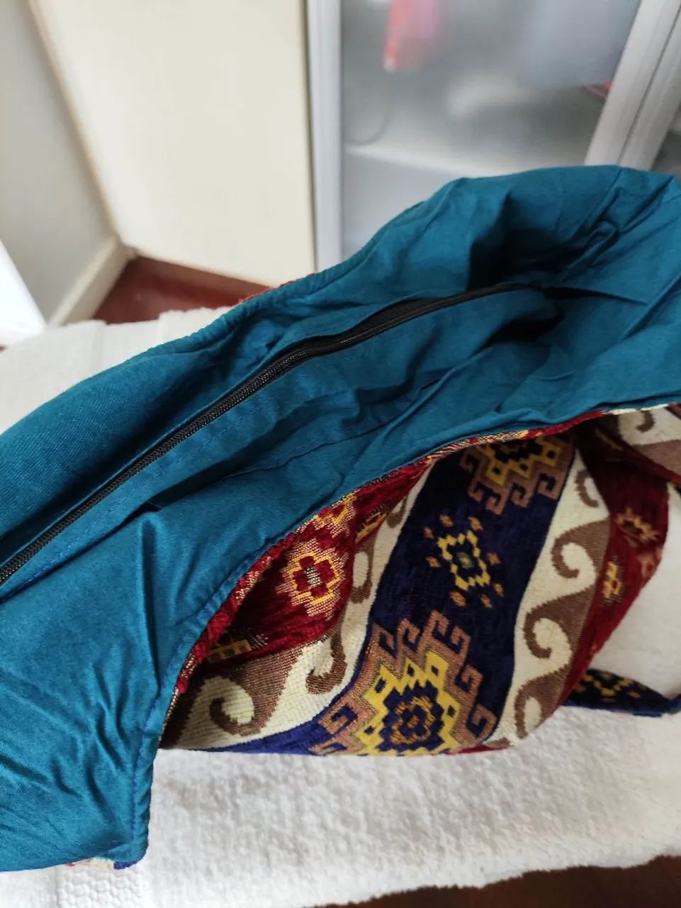 Bolsa transversal boho estampa geométrica - Foto 5