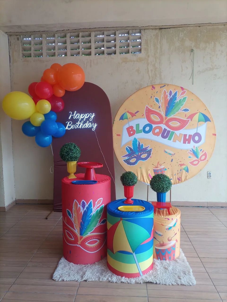 Aniversário tema bloquinho de Carnaval (Aluguel)