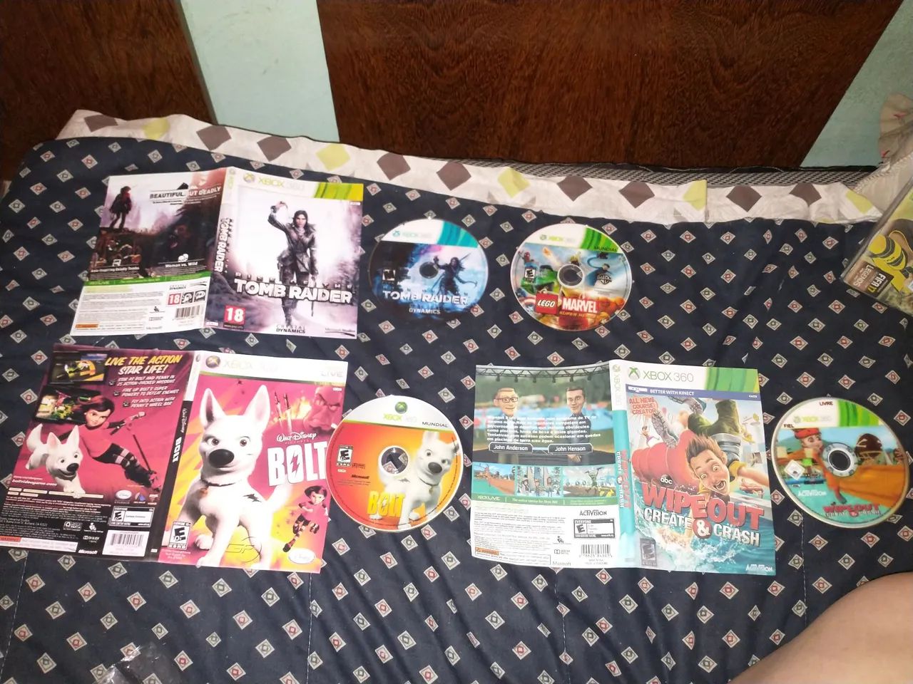 Rise Tomb Raider Lego Marvel Wipeout Disney Bolt 4 jogos X360