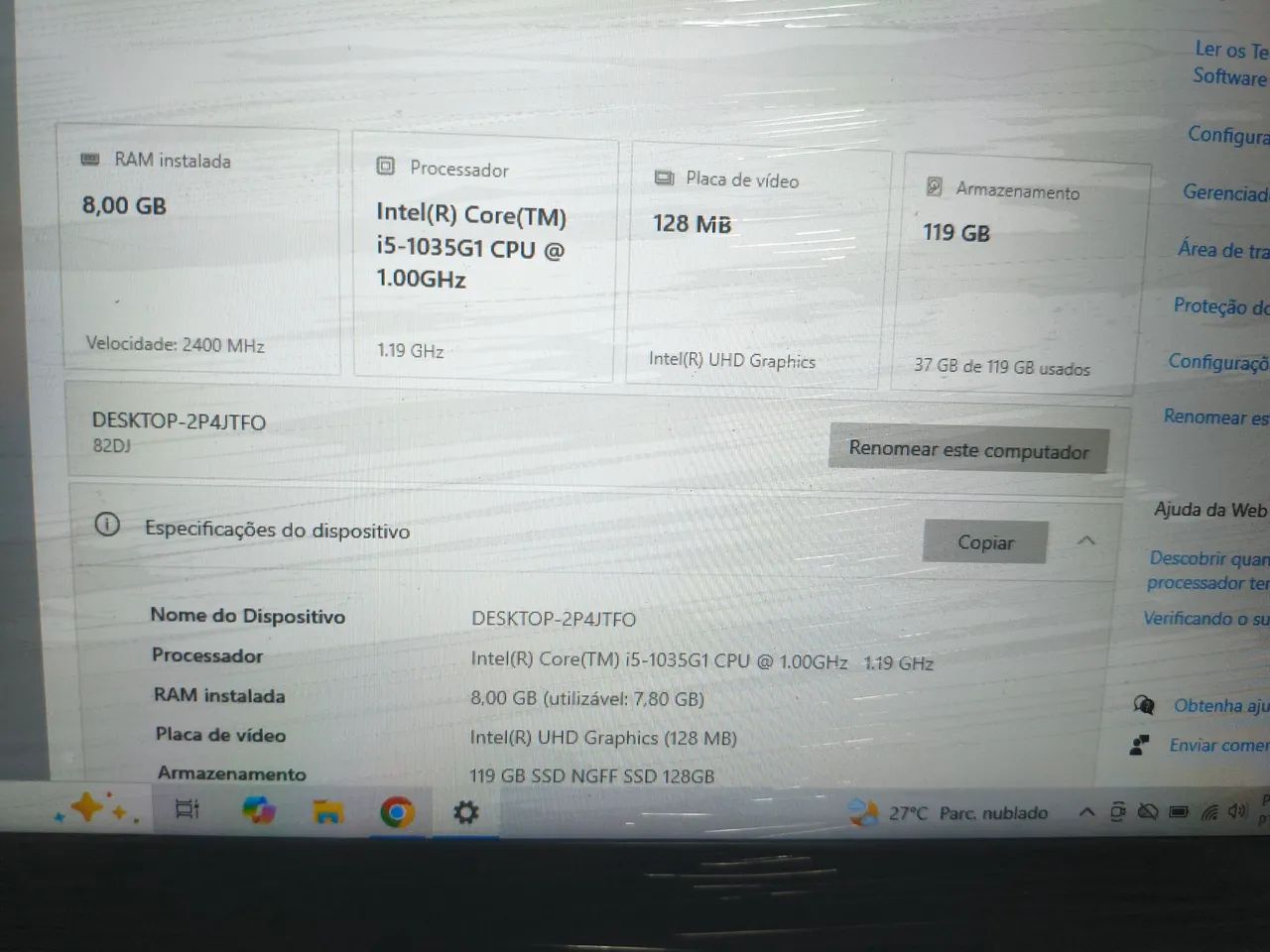 Lenovo i5 10 geração 8gb SSD  - Foto 2
