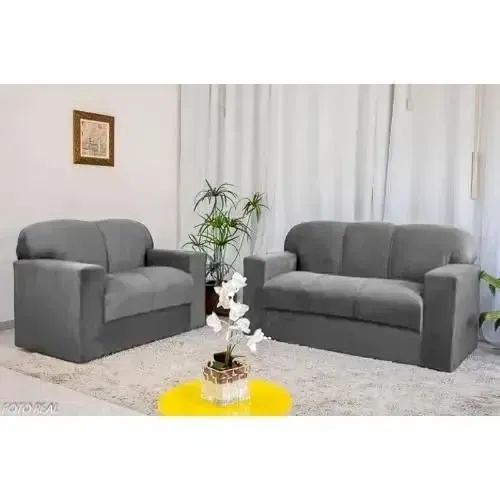 Conjunto Sofá 2x3 Lugares Xaropinho Sued Cinza - Entrega Rápida! 
