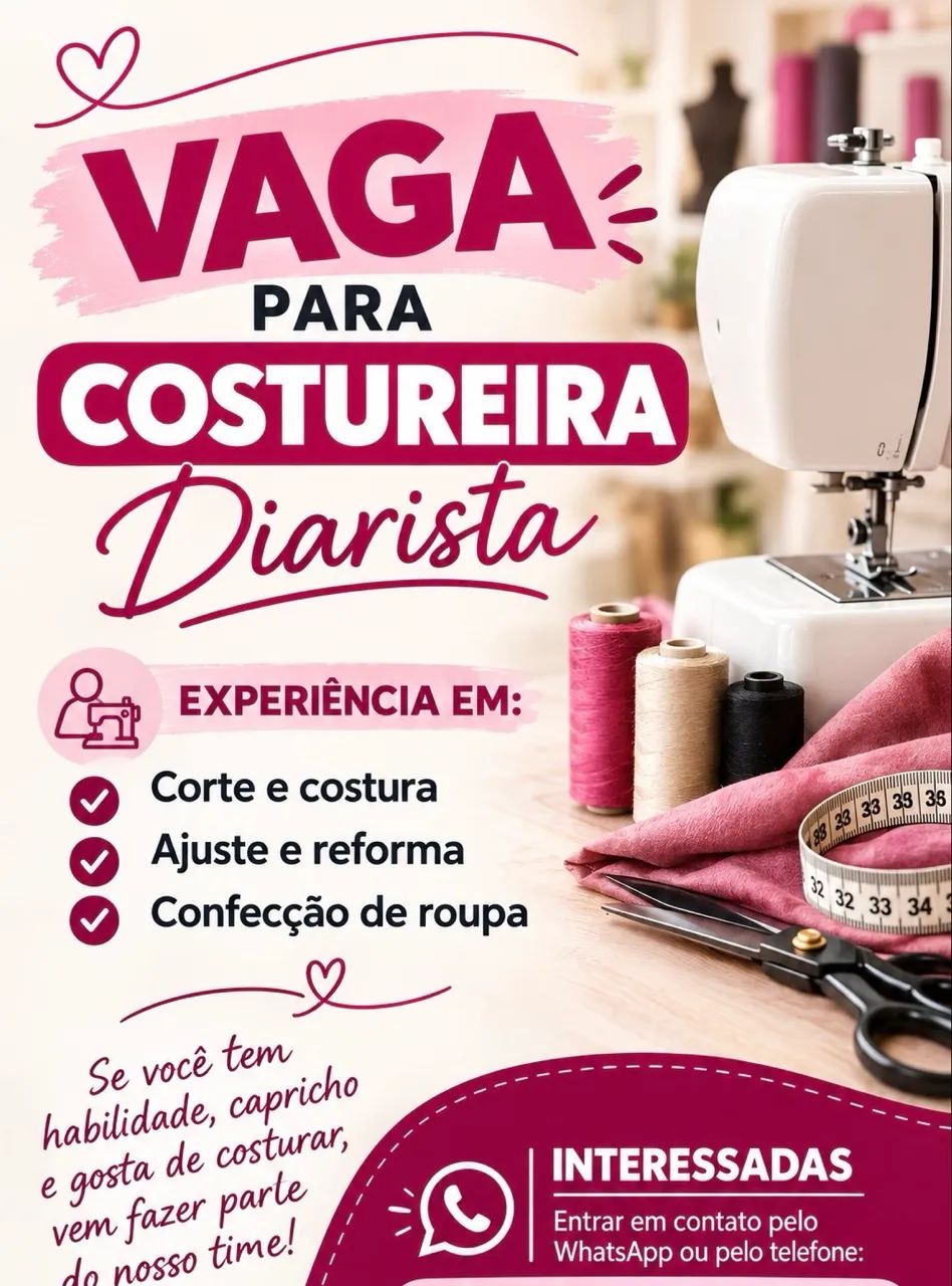 Vaga para costureira 