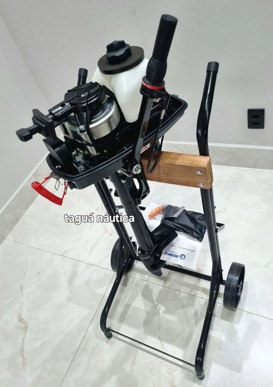Motor Hidea 3hp 2T Pra Caiaques e Barcos 3 Anos Promoção Brinde Carrinho De Transporte - Foto 7