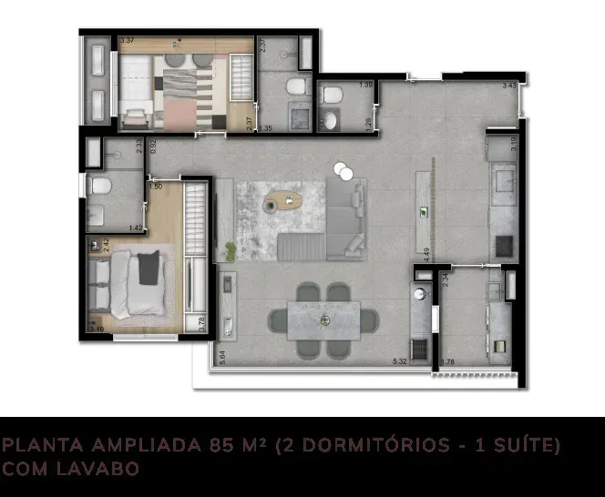 PLANTA 85m²