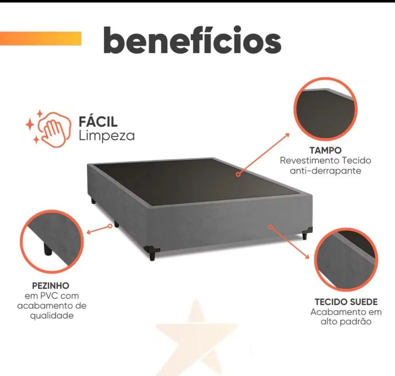 Box casal tecido suede - Foto 4