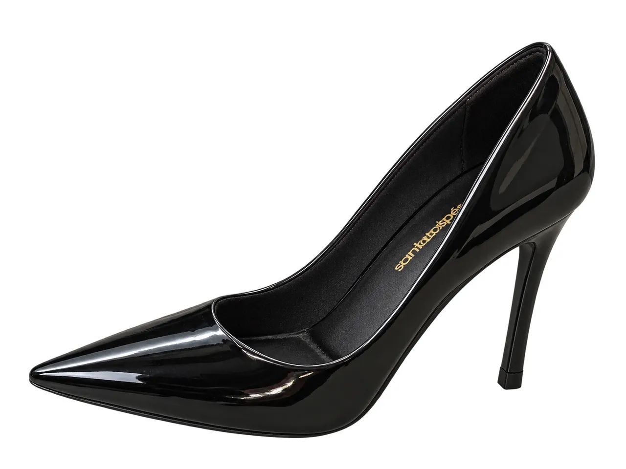 Salto Scarpin preto verniz 