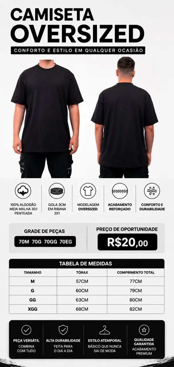 Lote de camisa oversized 30.1